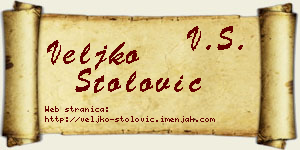 Veljko Stolović vizit kartica